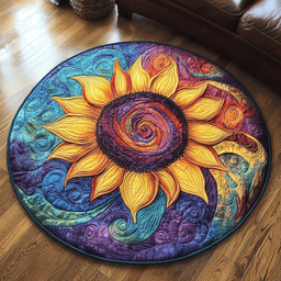 Golden Rays Quilted Round Mat NCU0DK5244