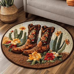 Desert Bloom Quilted Round Mat NCU0VH3249