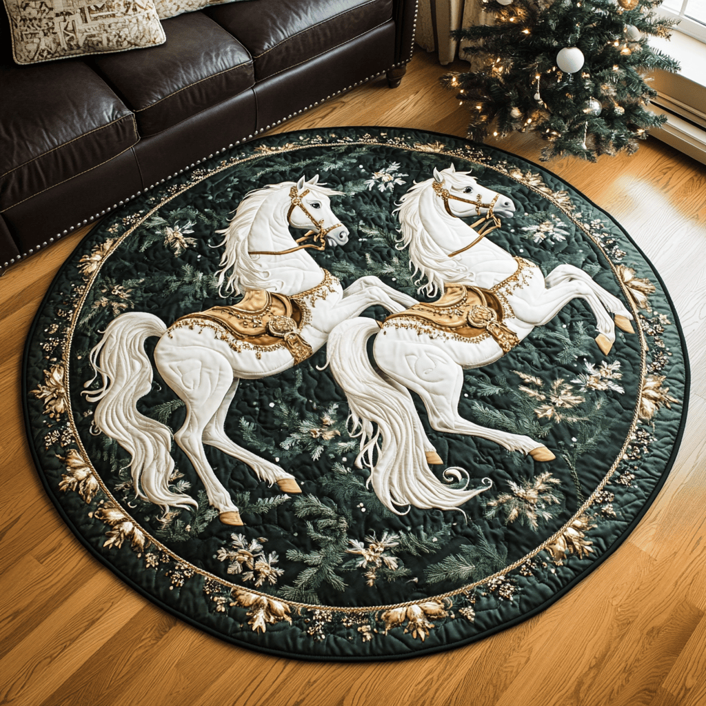 Forest Gallop Quilted Round Mat NCU0VH664