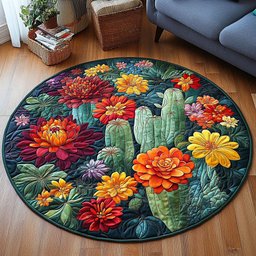 Desert Garden Quilted Round Mat NCU0NT4457