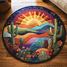 Wild West Wonders Quilted Round Mat NCU0DV3782