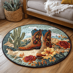 Texas Style Quilted Round Mat NCU0VH3251