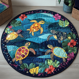 Turtle Glow Quilted Round Mat NCU0TL1455