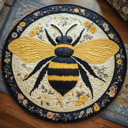 Golden Honey Trails Quilted Round Mat NCU0DK1205