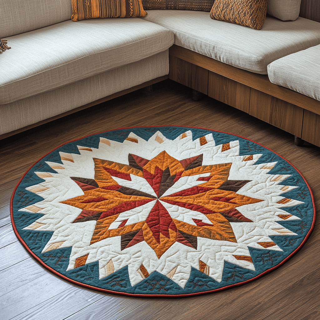 Echoes of the Ancestors Quilted Round Mat NCU0DK5164