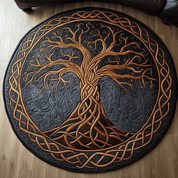 Golden Canopy Quilted Round Mat NCU0NT3458