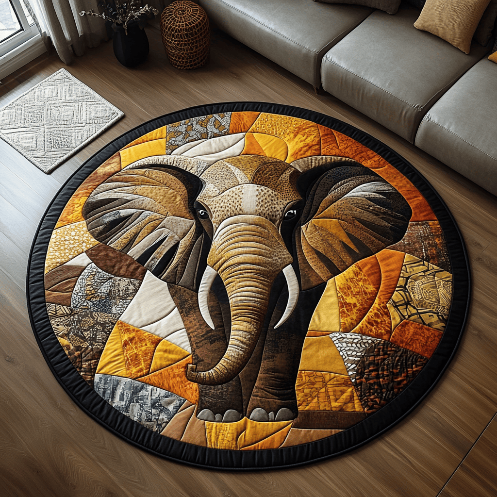 Harmonious Herd Quilted Round Mat NCU0DV3572