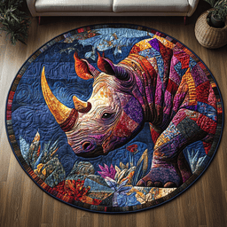 Thundering Rhino Quilted Round Mat NCU0DV3749
