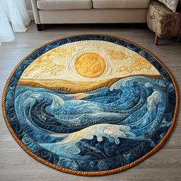 Tranquil Tides Quilted Round Mat NCU0VL1281
