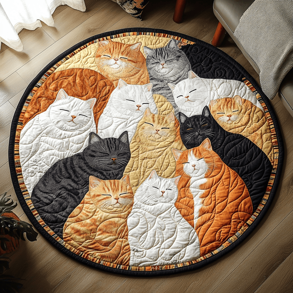 Kitty Cuddle Spot Quilted Round Mat NCU0PD867