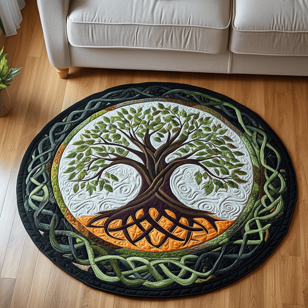 Celtic Harmony Quilted Round Mat NCU0NT3455