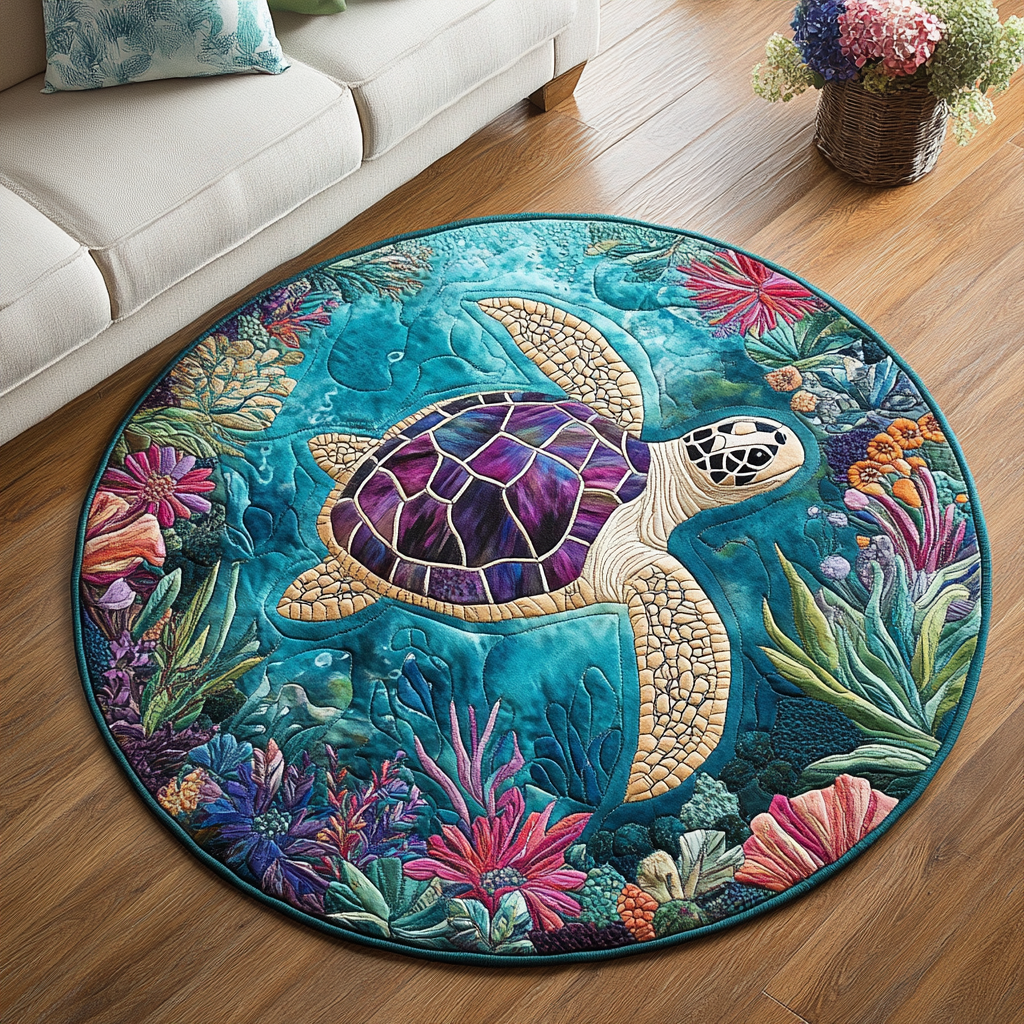Seaside Guardian Quilted Round Mat NCU0DK5284