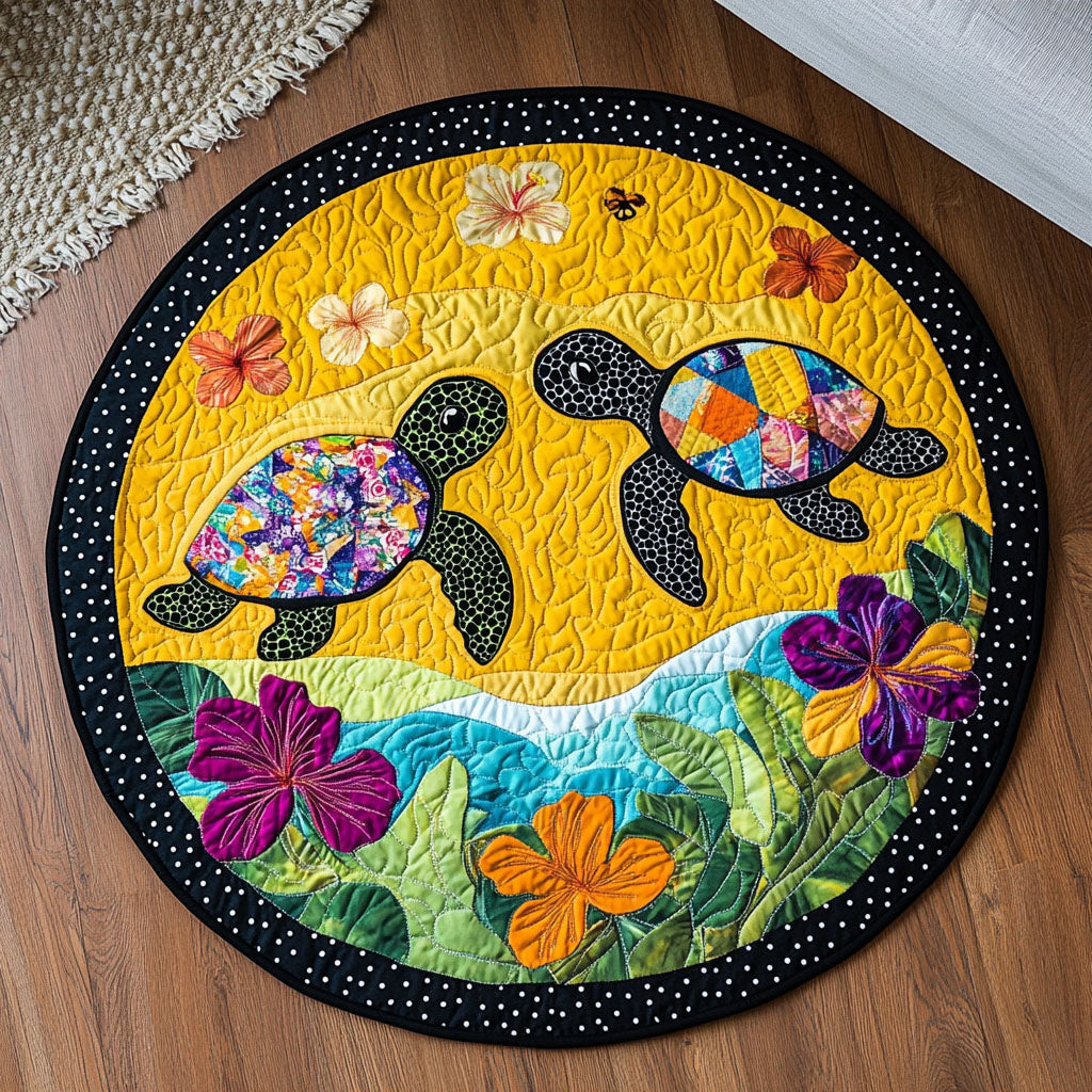 Sunset Turtle Duo Quilted Round Mat NCU0NT4545