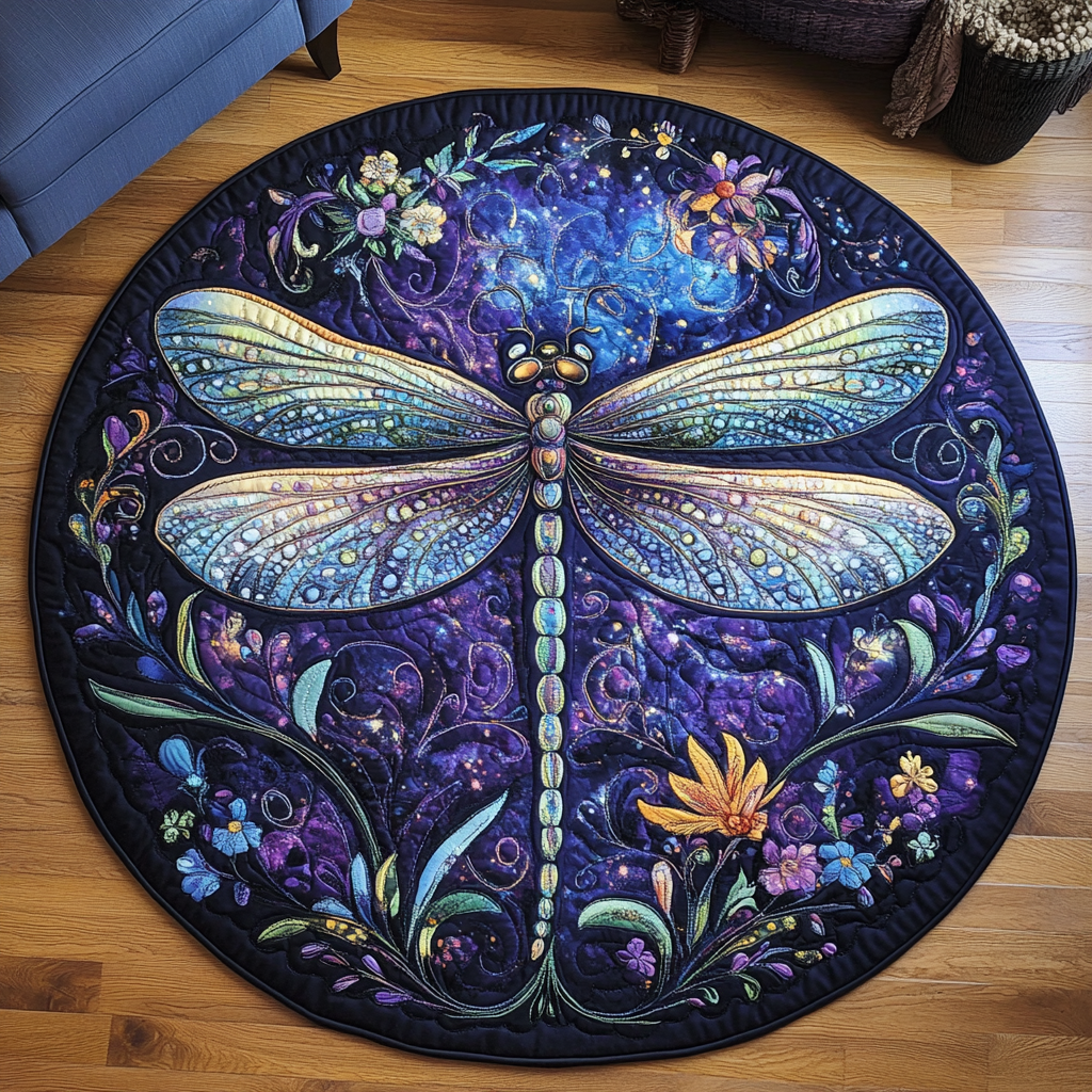 Ethereal Flutter Quilted Round Mat NCU0DK4643
