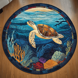 Tidal Turtle Journey Quilted Round Mat NCU0DK1141
