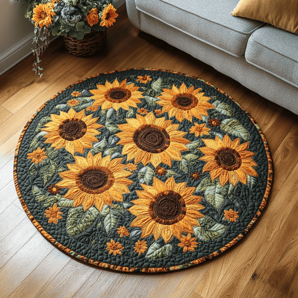 Sunny Charm Quilted Round Mat NCU0DK5242