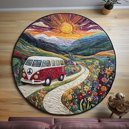 Peaceful Path Quilted Round Mat NCU0PT4449