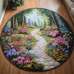 Garden Stroll Quilted Round Mat NCU0VL1356