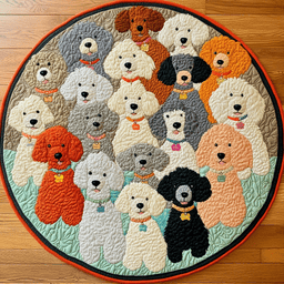 Elegant Paws Quilted Round Mat NCU0DK4711