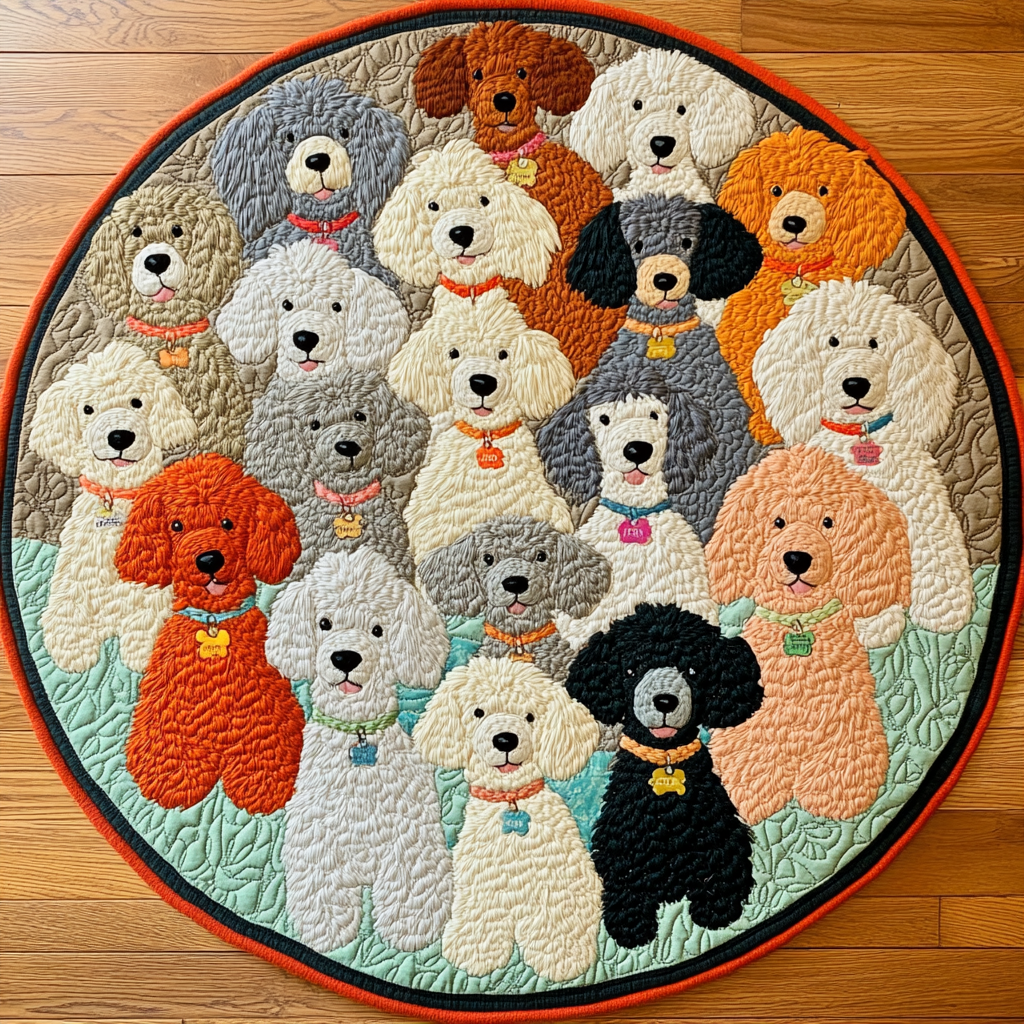 Elegant Paws Quilted Round Mat NCU0DK4711