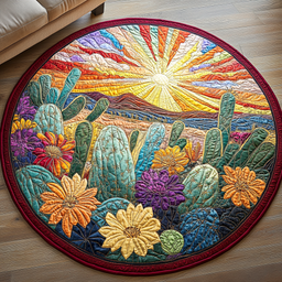 Desert Bloom Quilted Round Mat NCU0DV3778
