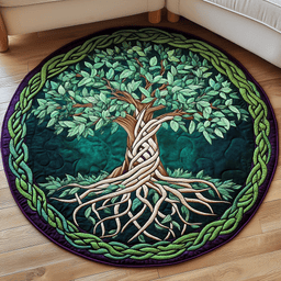 Forest Embrace Quilted Round Mat NCU0NT3457