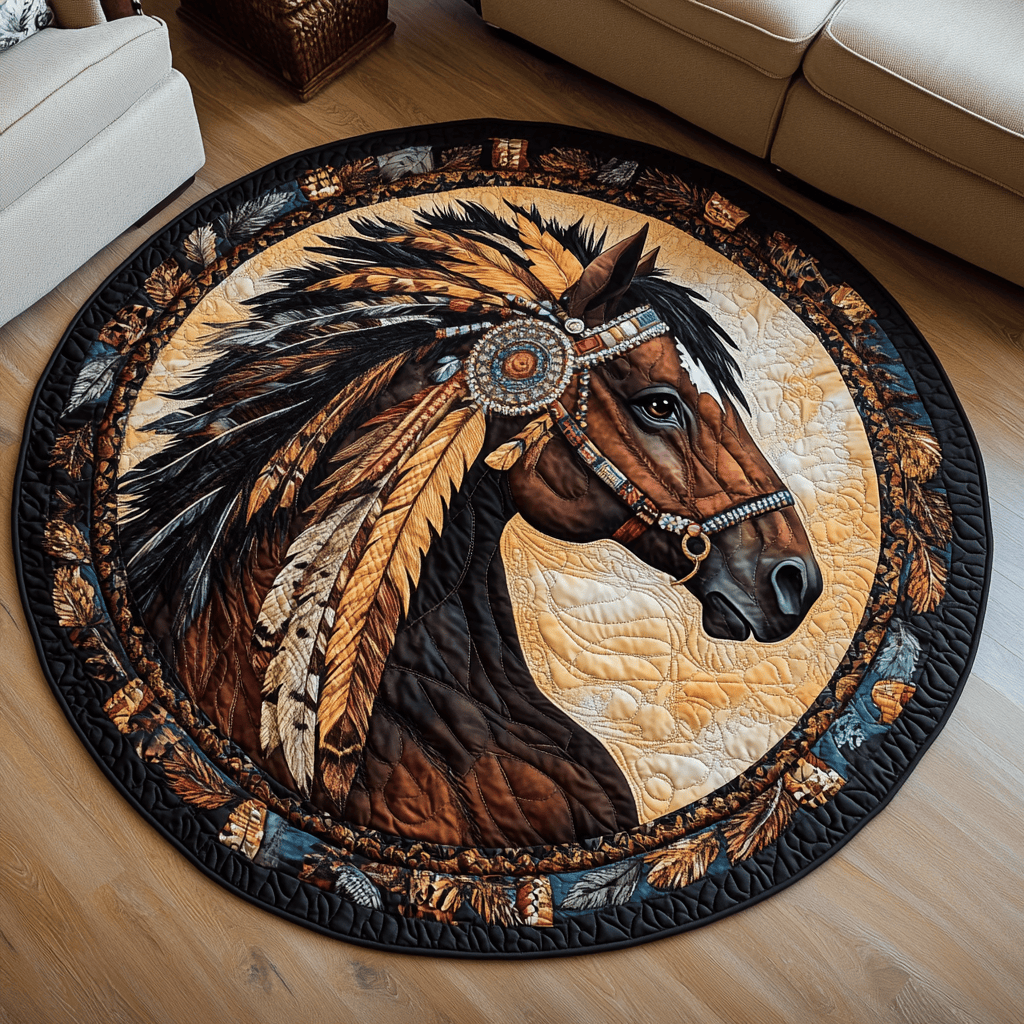 Feathered Strength Quilted Round Mat NCU0VH659