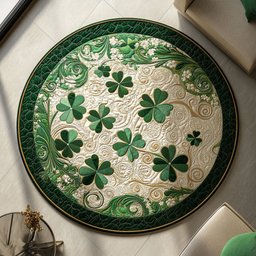 Clover Dreams Quilted Round Mat NCU0PT3570