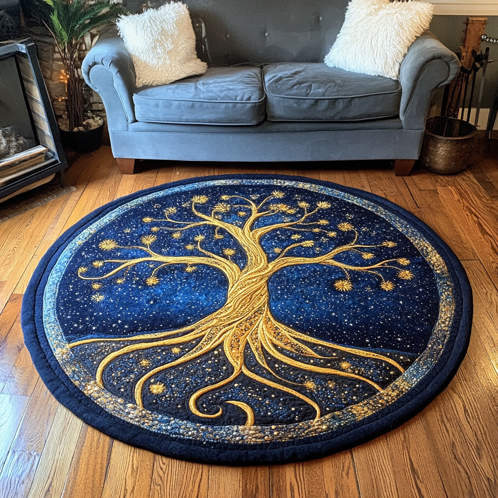 Infinite Branches Quilted Round Mat NCU0DK5033