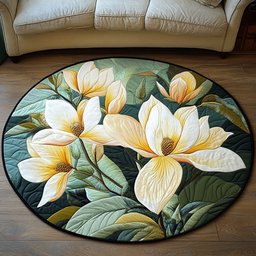 Golden Bloom Quilted Round Mat NCU0NT4212