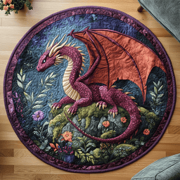 Mystic Wyvern Quilted Round Mat NCU0DV3725
