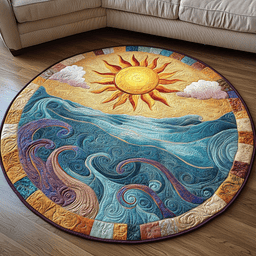 Ocean Sunrise Quilted Round Mat NCU0VL1279