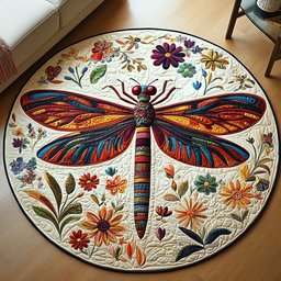 Gilded Wings Quilted Round Mat NCU0PT3888