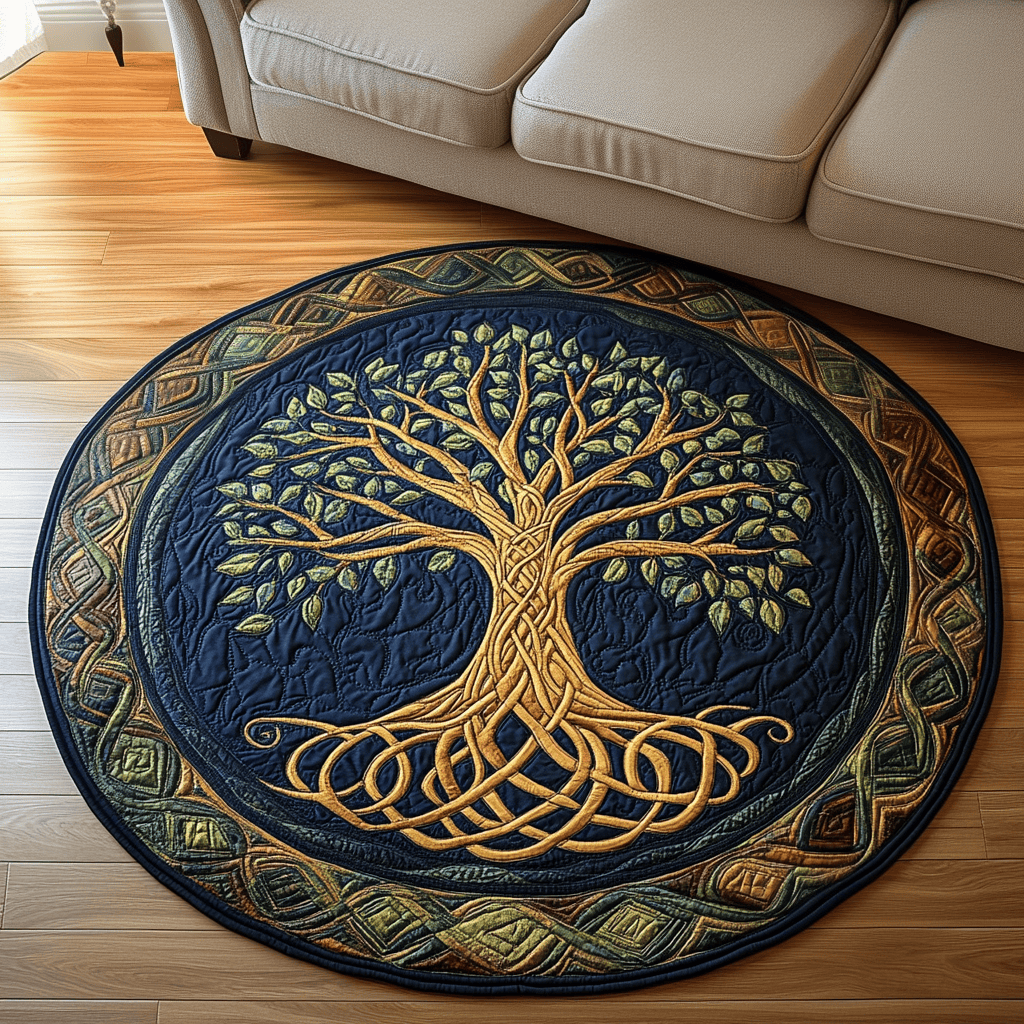Ancient Wisdom Quilted Round Mat NCU0NT3454