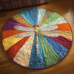 Radiant Dragonfly Quilted Round Mat NCU0NT3826
