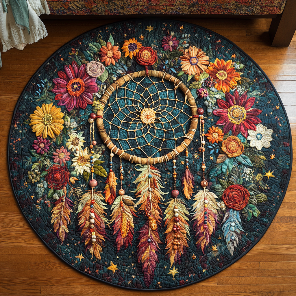 Moonlit Visions Quilted Round Mat NCU0DV3495