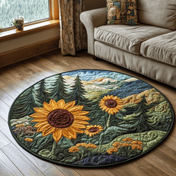 Radiant Petals Quilted Round Mat NCU0DV3278