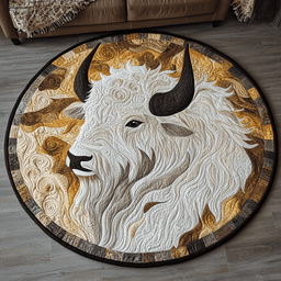 Majestic Bison Quilted Round Mat NCU0DK4985