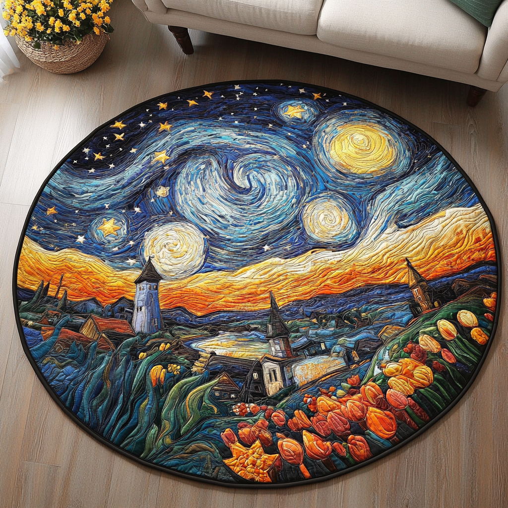 Blossom Village Quilted Round Mat NCU0VL1349