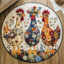 Golden Egg Glory Quilted Round Mat NCU0PT963
