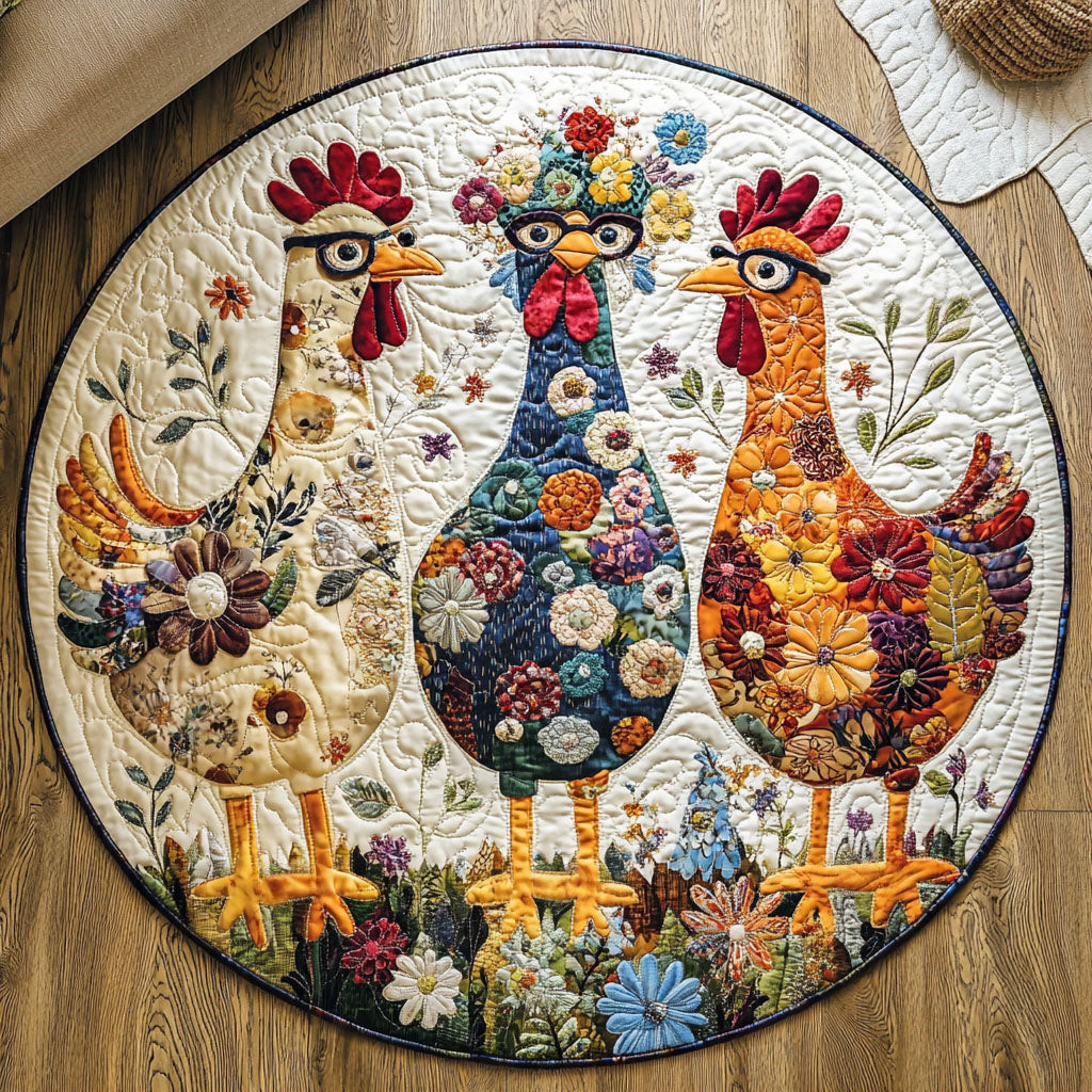 Golden Egg Glory Quilted Round Mat NCU0PT963