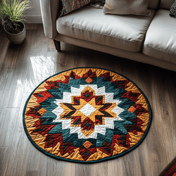 Timeless Tribe Quilted Round Mat NCU0DK5165
