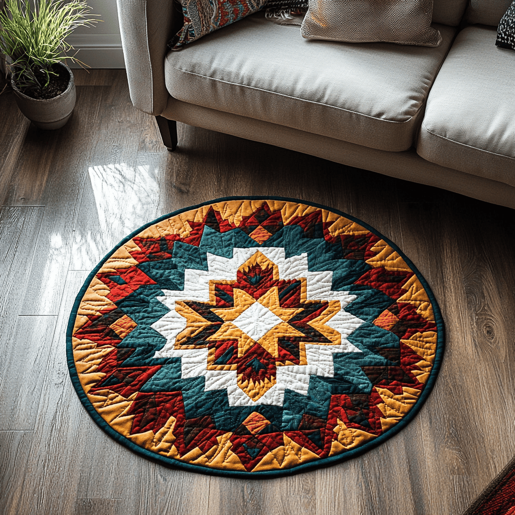 Timeless Tribe Quilted Round Mat NCU0DK5165