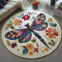 Vibrant Flutter Quilted Round Mat NCU0PT3894