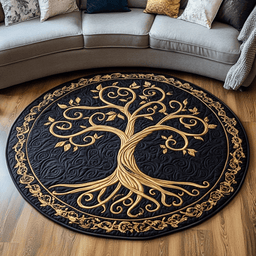 Majestic Tree Quilted Round Mat NCU0VL1342