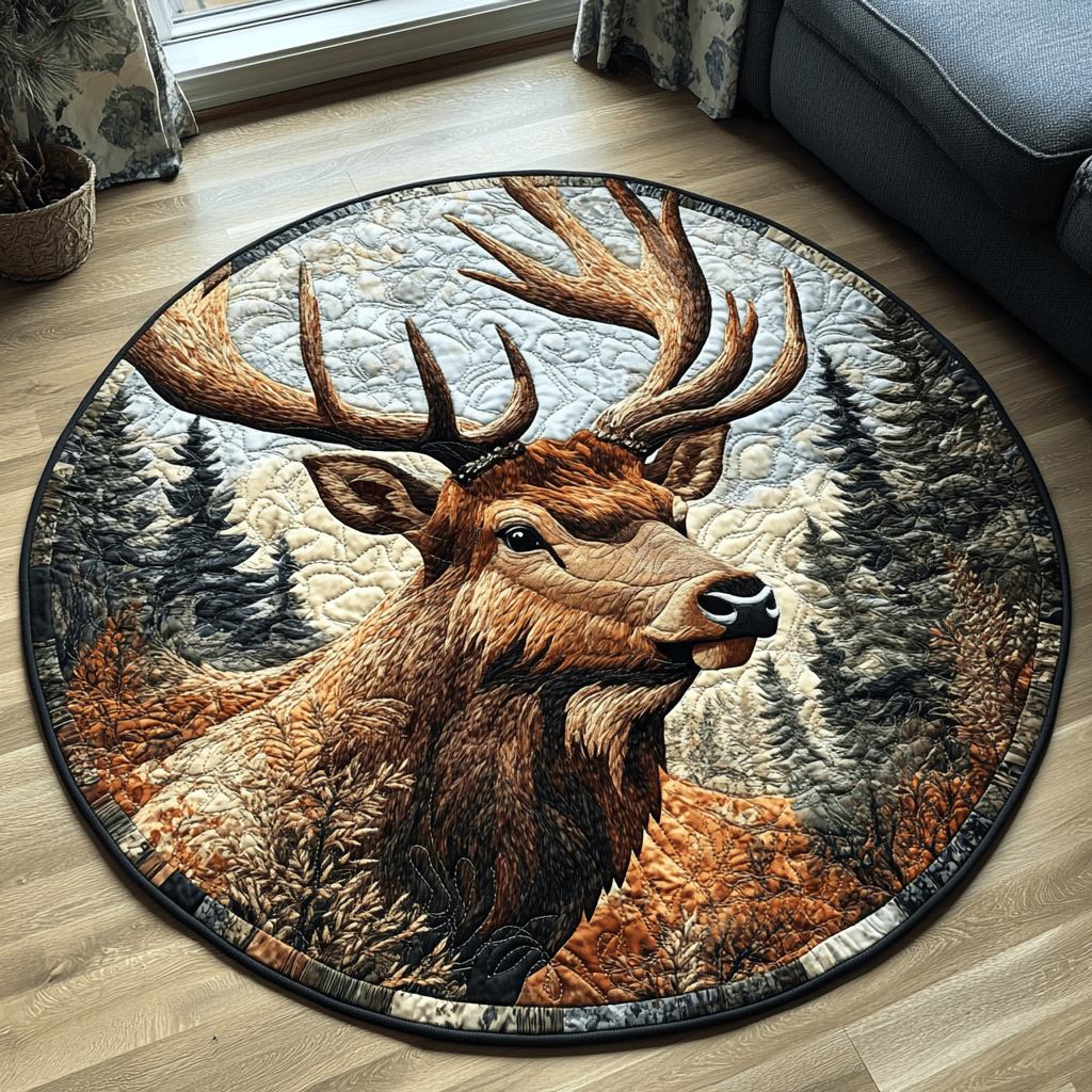 Haven of the Herd Quilted Round Mat NCU0DV2663