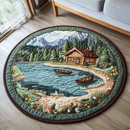 Lakeside Serenity Quilted Round Mat NCU0NT3839