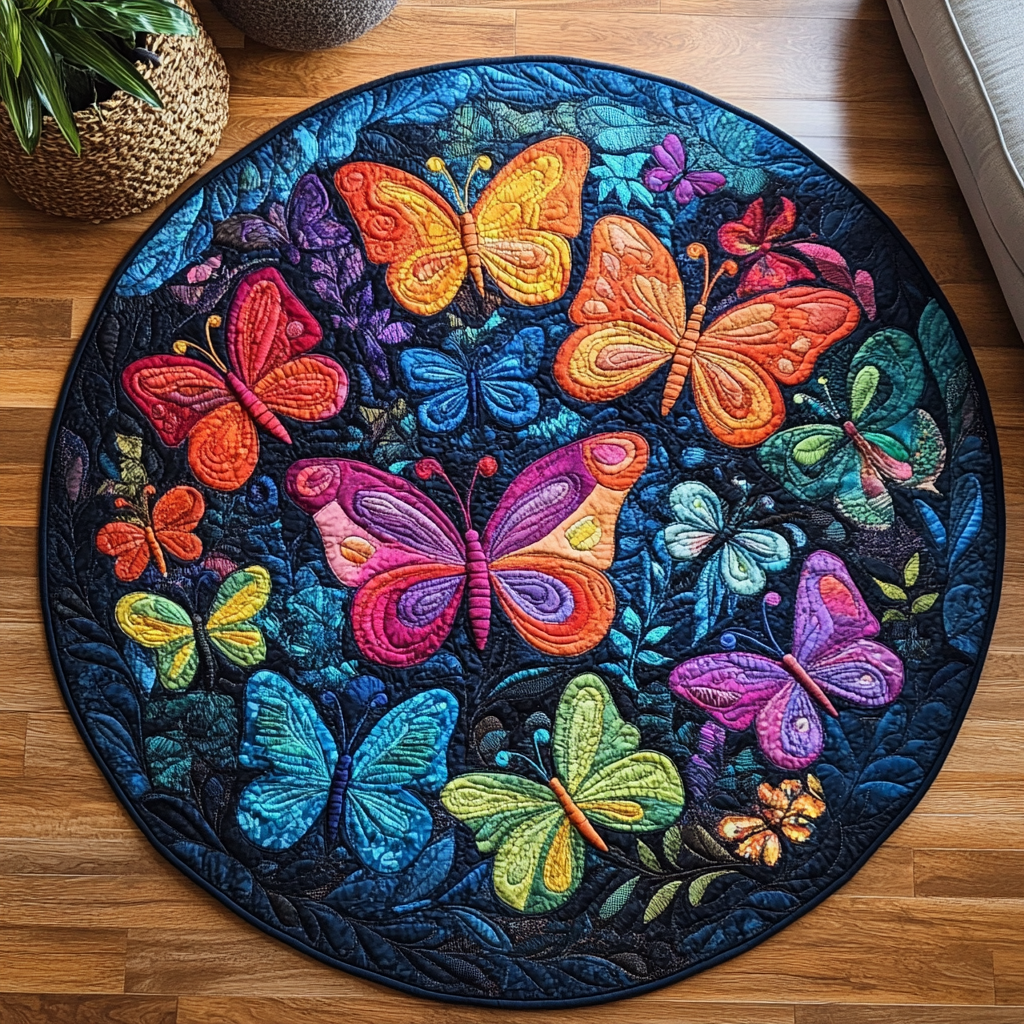 Radiant Flight Quilted Round Mat NCU0DK4655