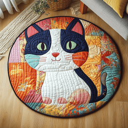 Purrfect Snuggle Space Quilted Round Mat NCU0PD914