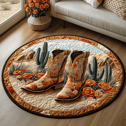 Western Rug Quilted Round Mat NCU0VH3247